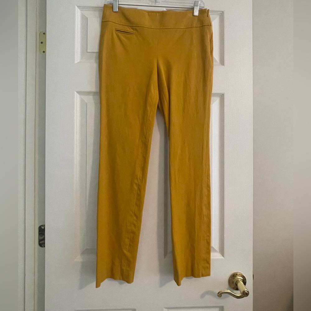 LOFT Mustard Yellow Kate Straight Leg Trouser Pant size 2